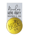 Team Bride Badges with a Personalised Backing Card