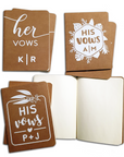 Set of 2 Wedding Vow Books | Personalised Wedding Vow Booklets