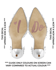 Wedding Day Shoe Decals - "I Do" & "Me Too" (ROSE GOLD)