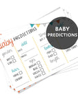 3 x Baby Shower Games Bundle (5 Player Pack. 3 Games = 15 Cards) | Baby Predictions | Advice to the Parents | Dear Baby Wishes