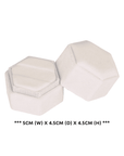 Hexagonal Velvet Ring Box | Double Ring Box (Ivory/Cream)