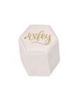 "Wifey" Hexagonal Velvet Ring Box | Double Ring Box (Ivory/Cream)