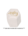 "Wifey" Hexagonal Velvet Ring Box | Double Ring Box (Ivory/Cream)