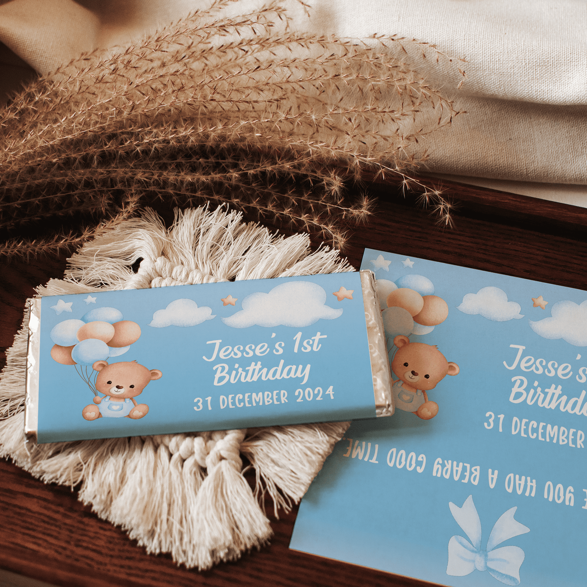 Blue Bear Balloons | Personalised Chocolate Bars