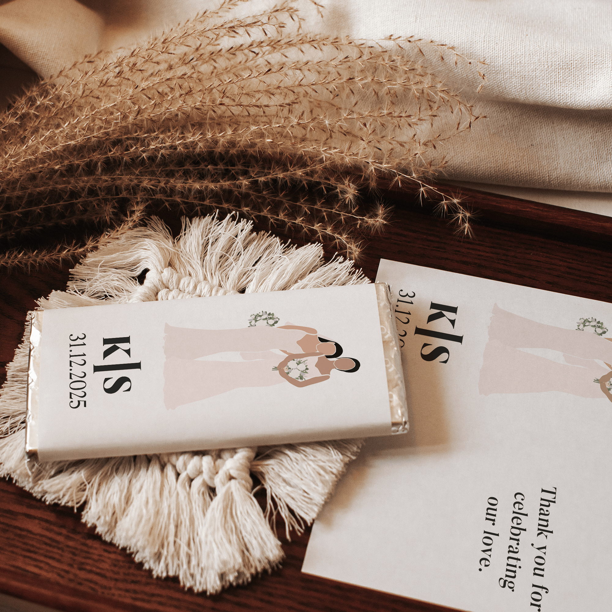 Bride & Bride | Mrs & Mrs | Personalised Chocolate Bars