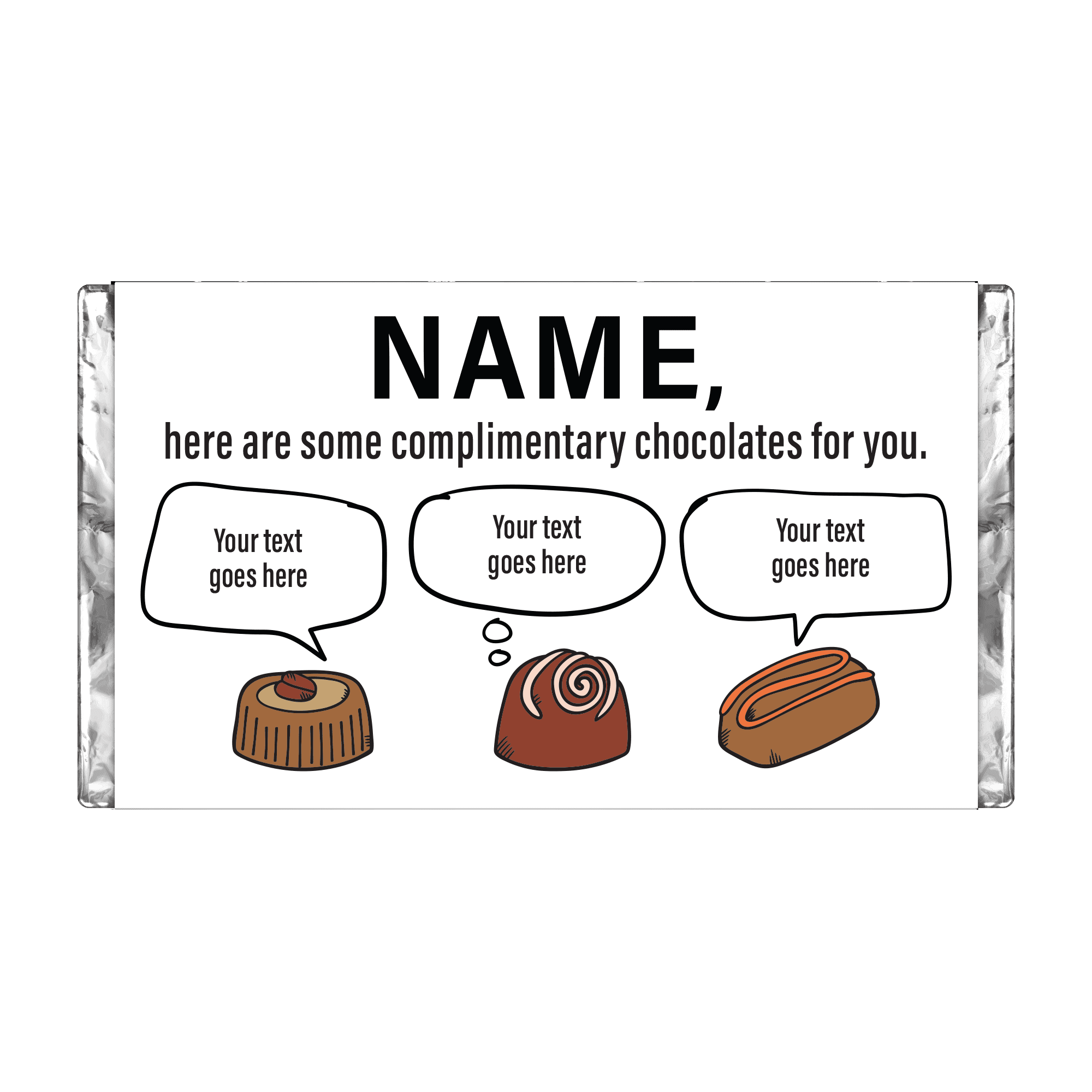 Funny Complimentary Chocolates | Personalised Chocolate Bars