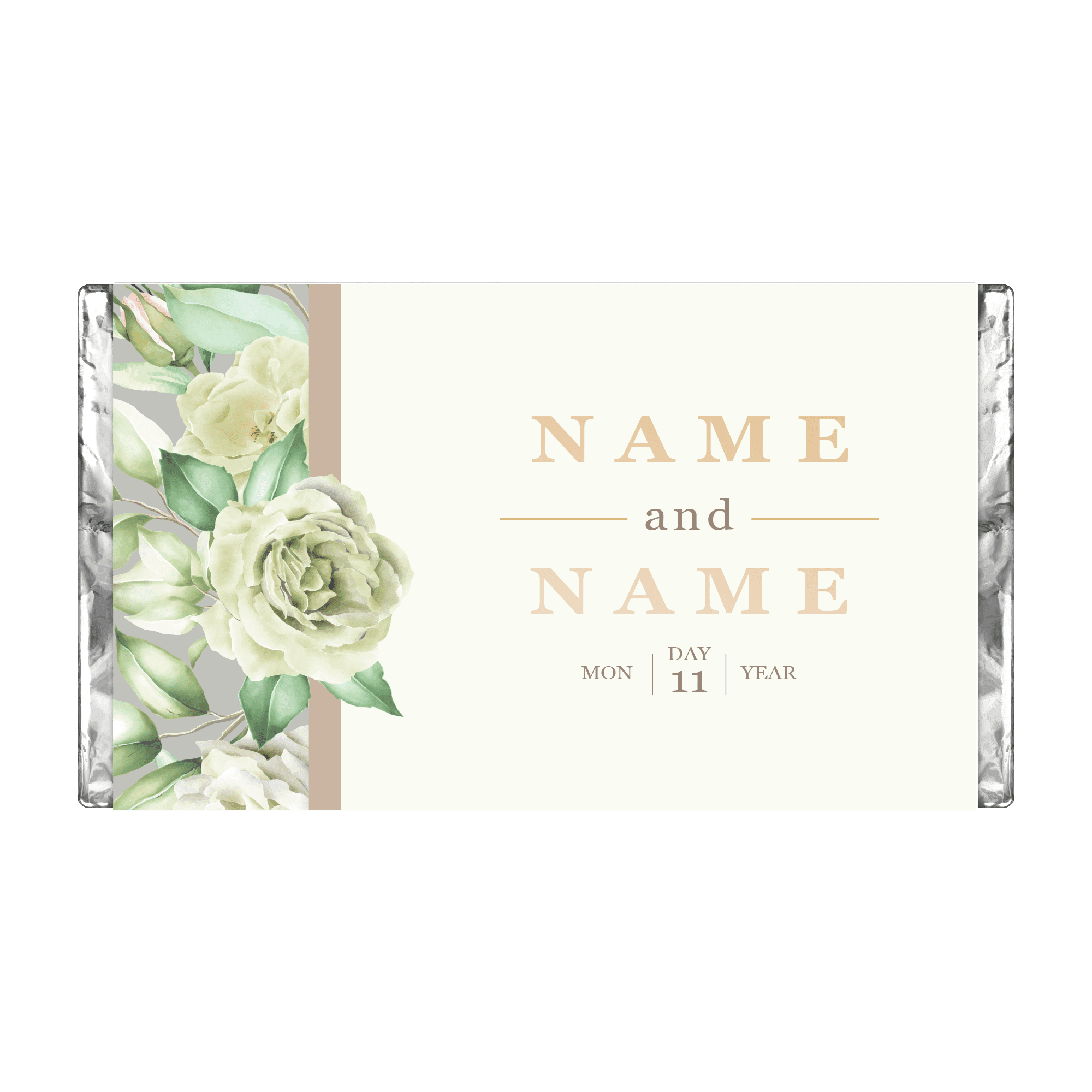 Green & Gold Florals | Personalised Chocolate Bars