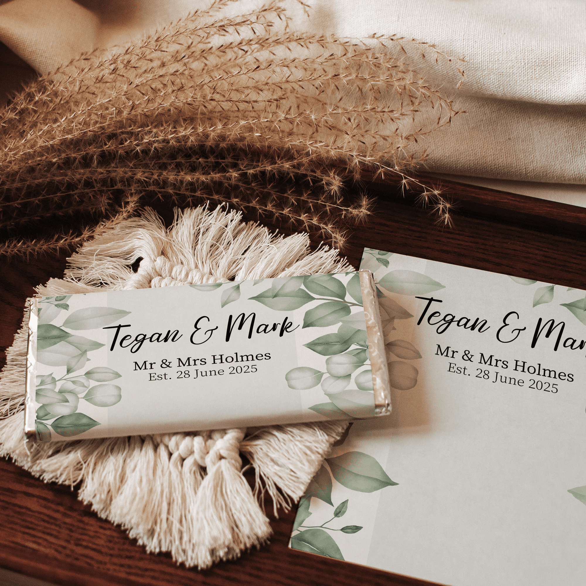 Greenery Border | Personalised Chocolate Bars