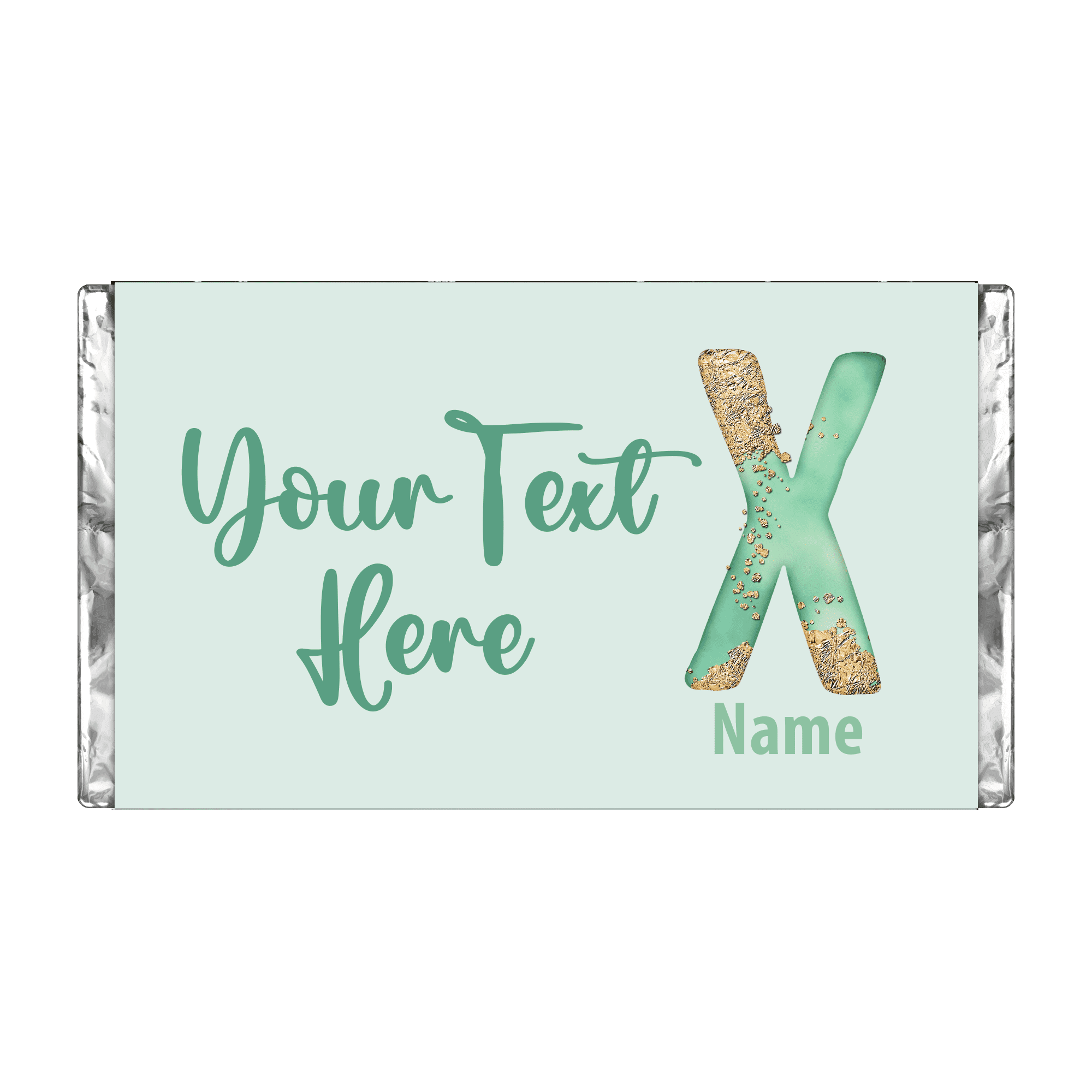 Green & Gold Initial | Personalised Chocolate Bars