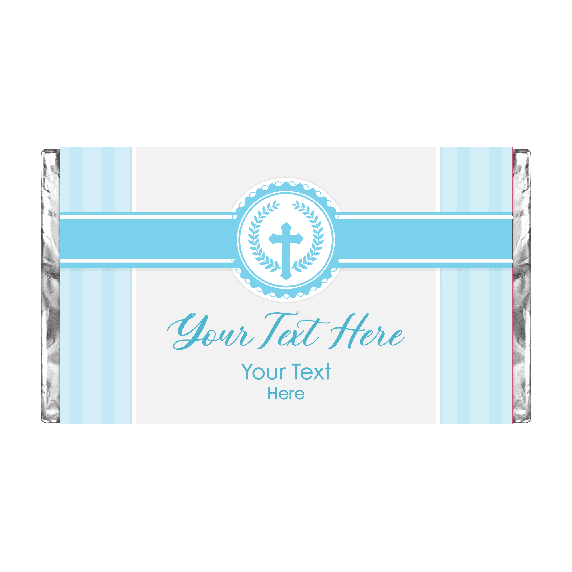 Light Blue Cross | Stripes | Personalised Chocolate Bars