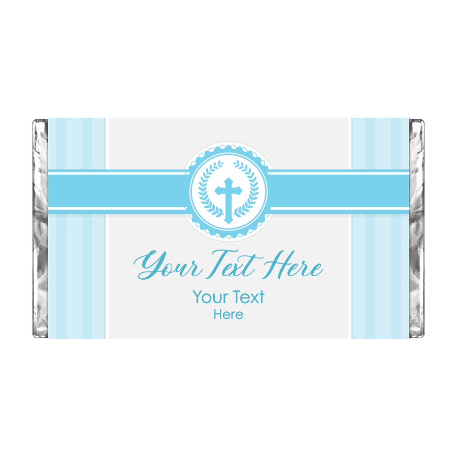 Light Blue Cross | Stripes | Personalised Chocolate Bars