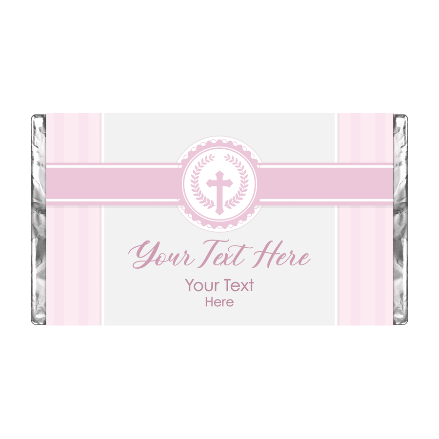 Light Pink Cross | Stripes | Personalised Chocolate Bars