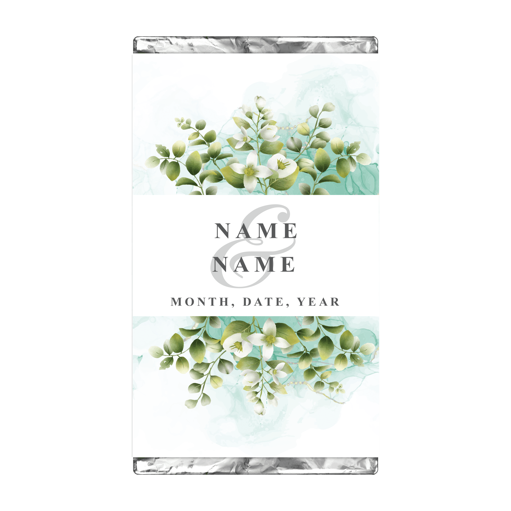 Green Marble Florals | Personalised Chocolate Bars
