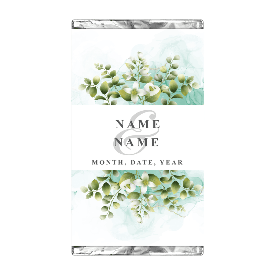 Green Marble Florals | Personalised Chocolate Bars