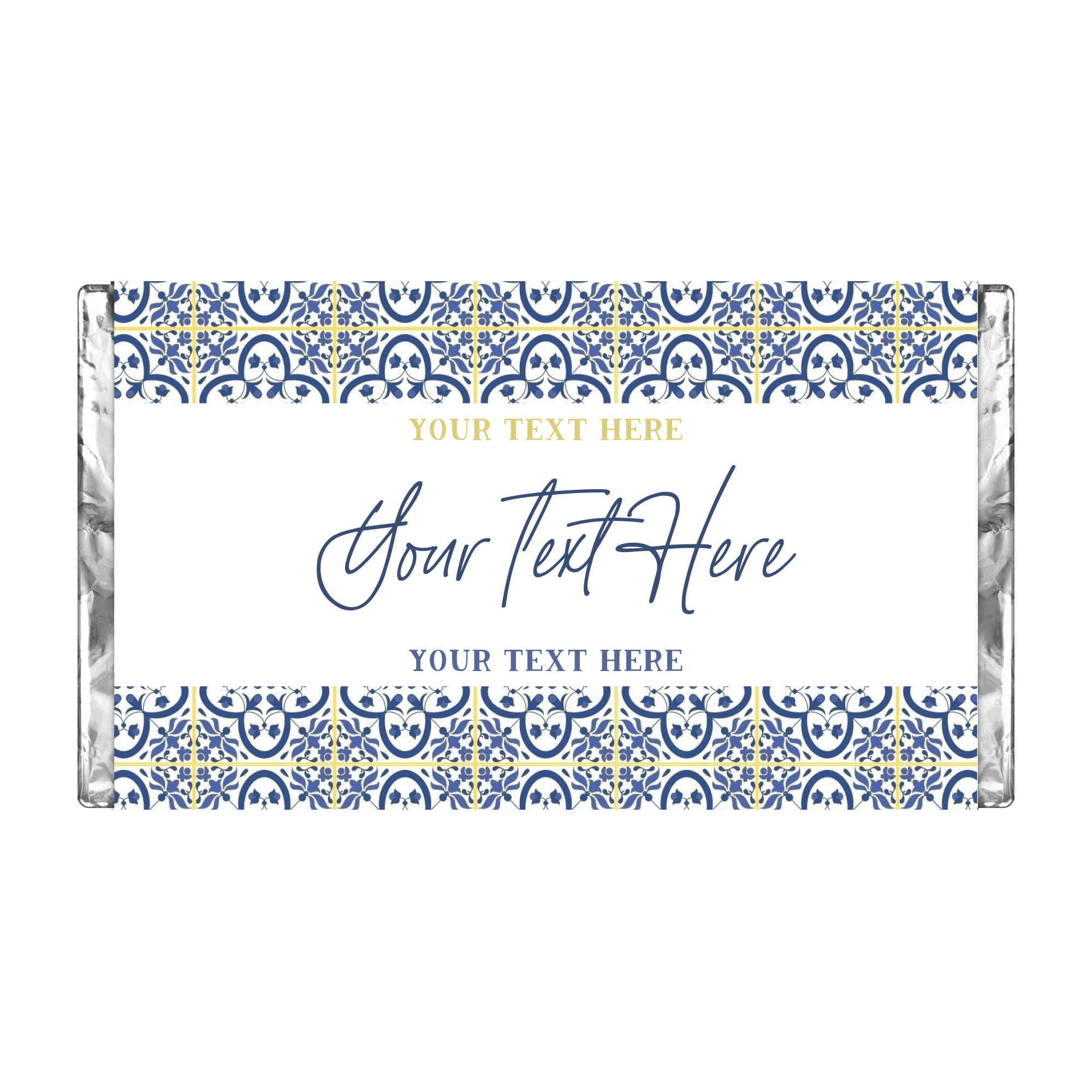 Mediterranean Blue & Yellow | Personalised Chocolate Bars