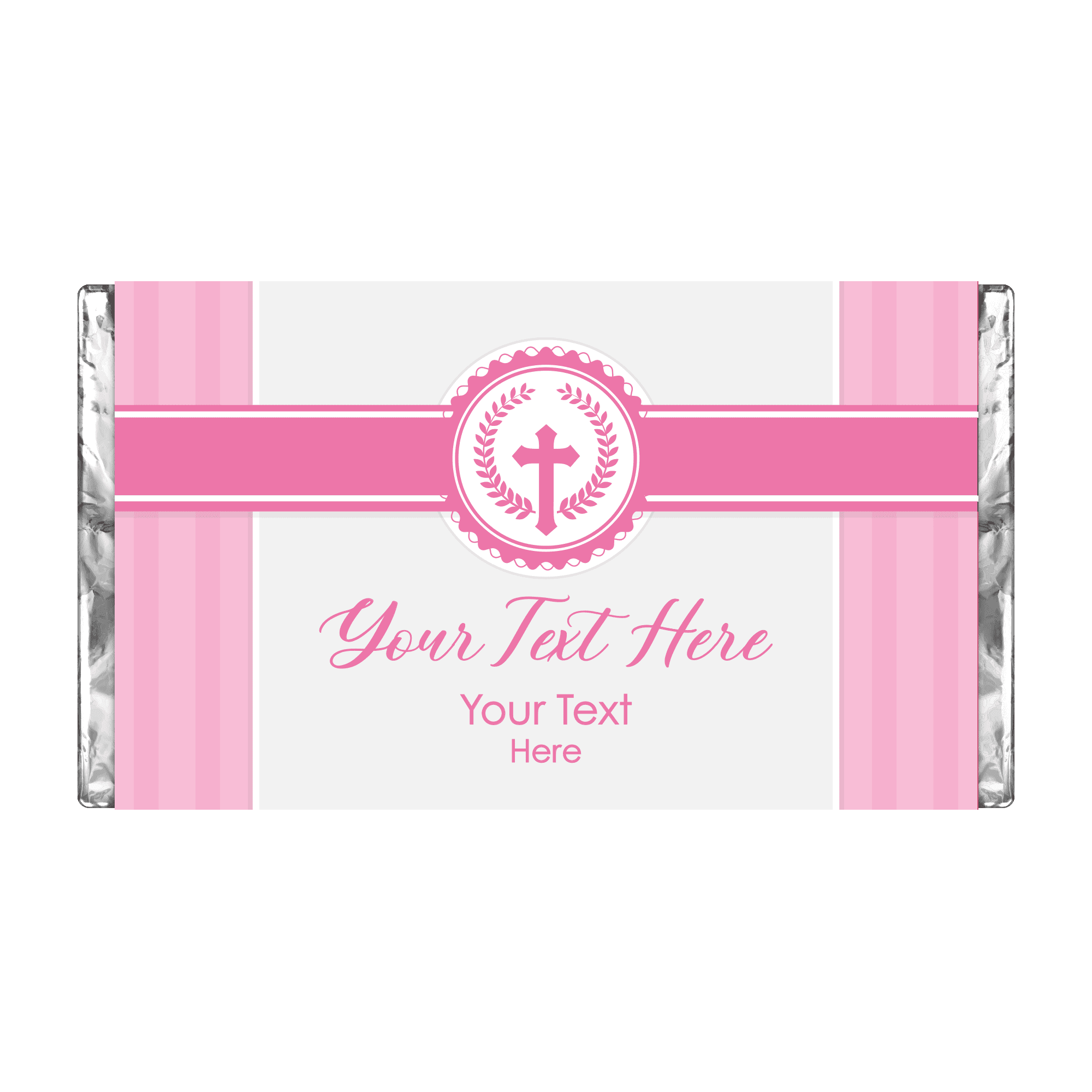 Pink Cross | Stripes | Personalised Chocolate Bars