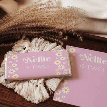 Pink Daisies | Personalised Chocolate Bars