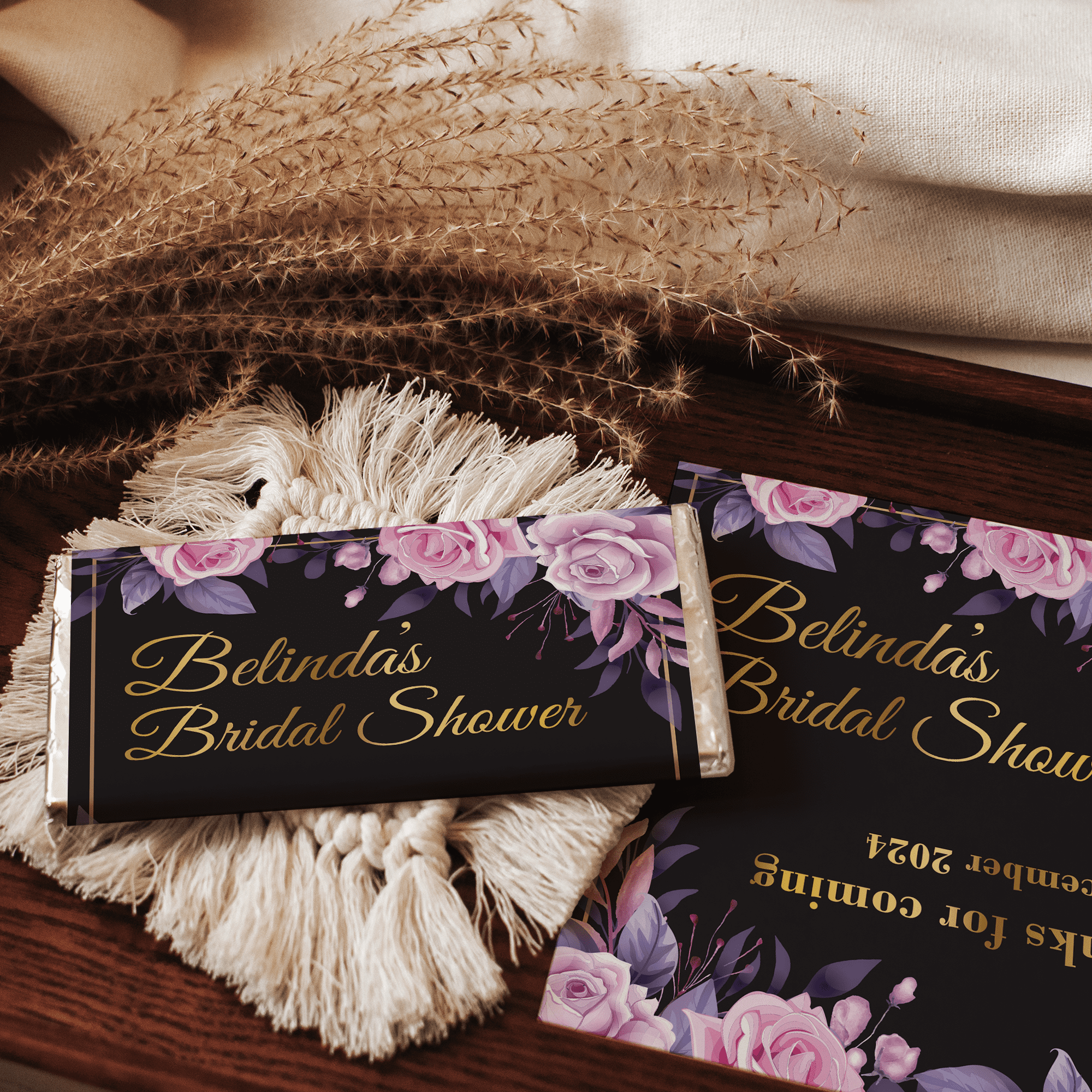 Purple Roses | Personalised Chocolate Bars