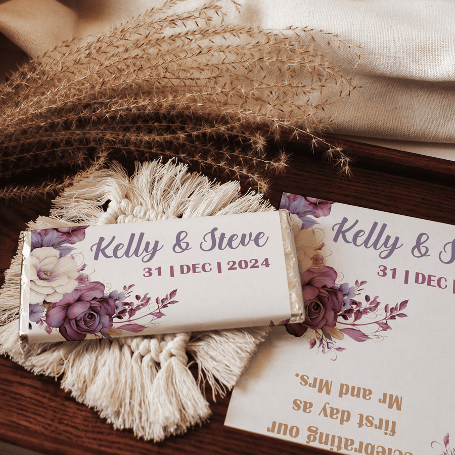 Purple Wildflowers | Personalised Chocolate Bars