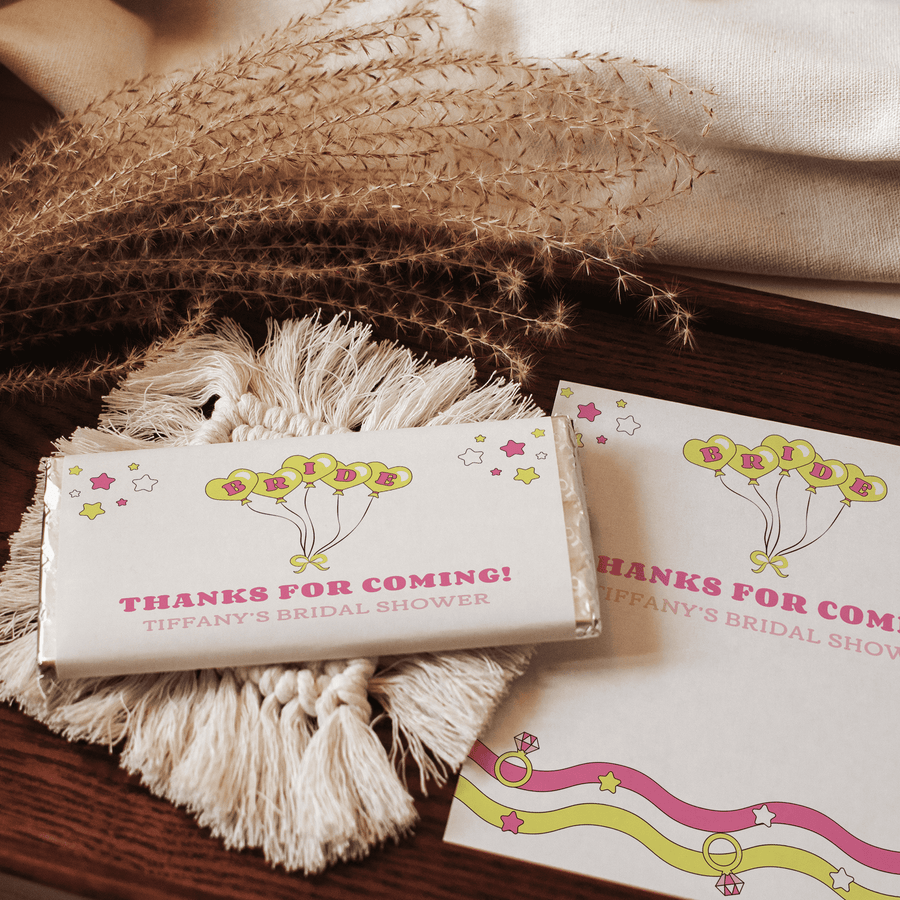 Retro Bride Balloons | Personalised Chocolate Bars