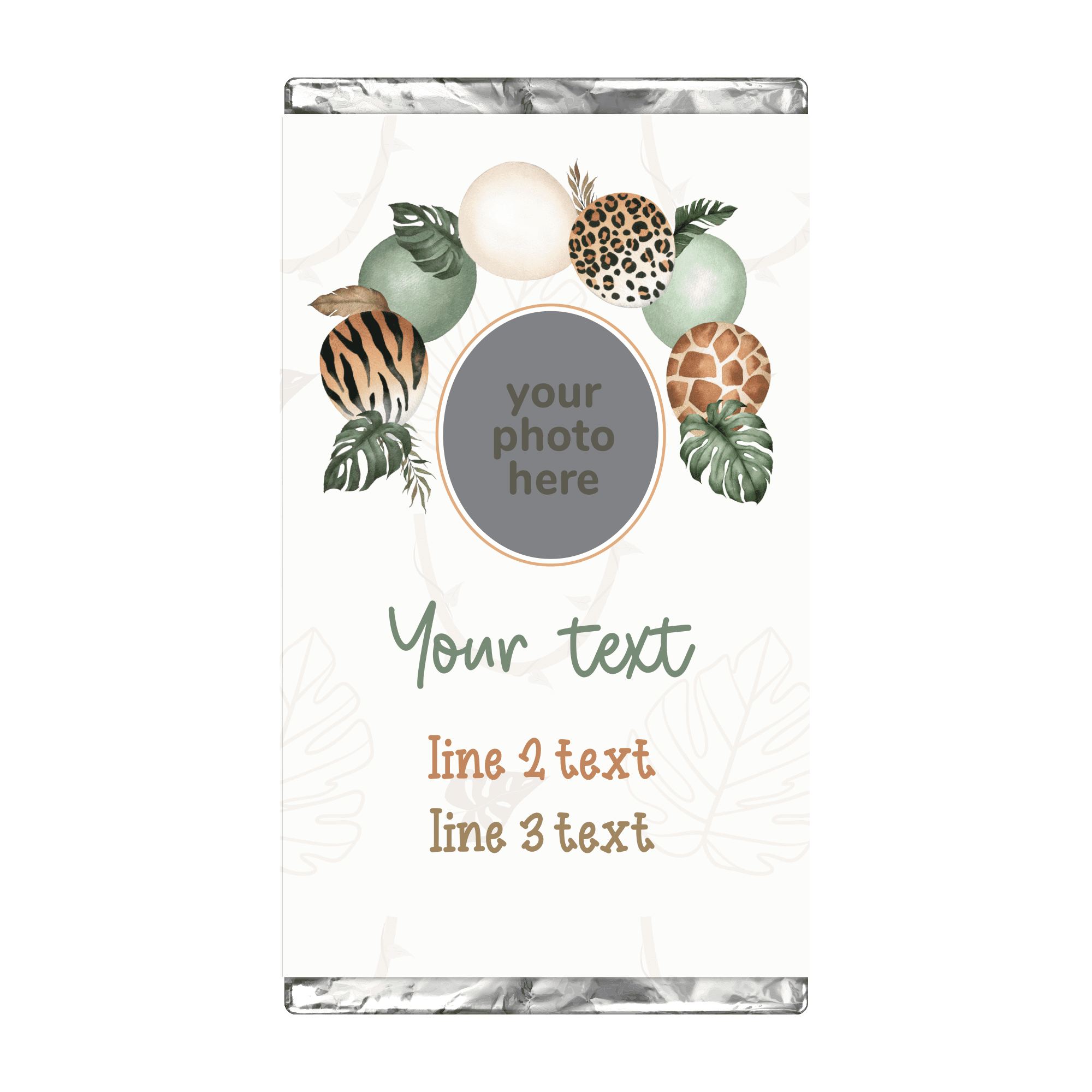 Safari Balloons | Personalised Chocolate Bars