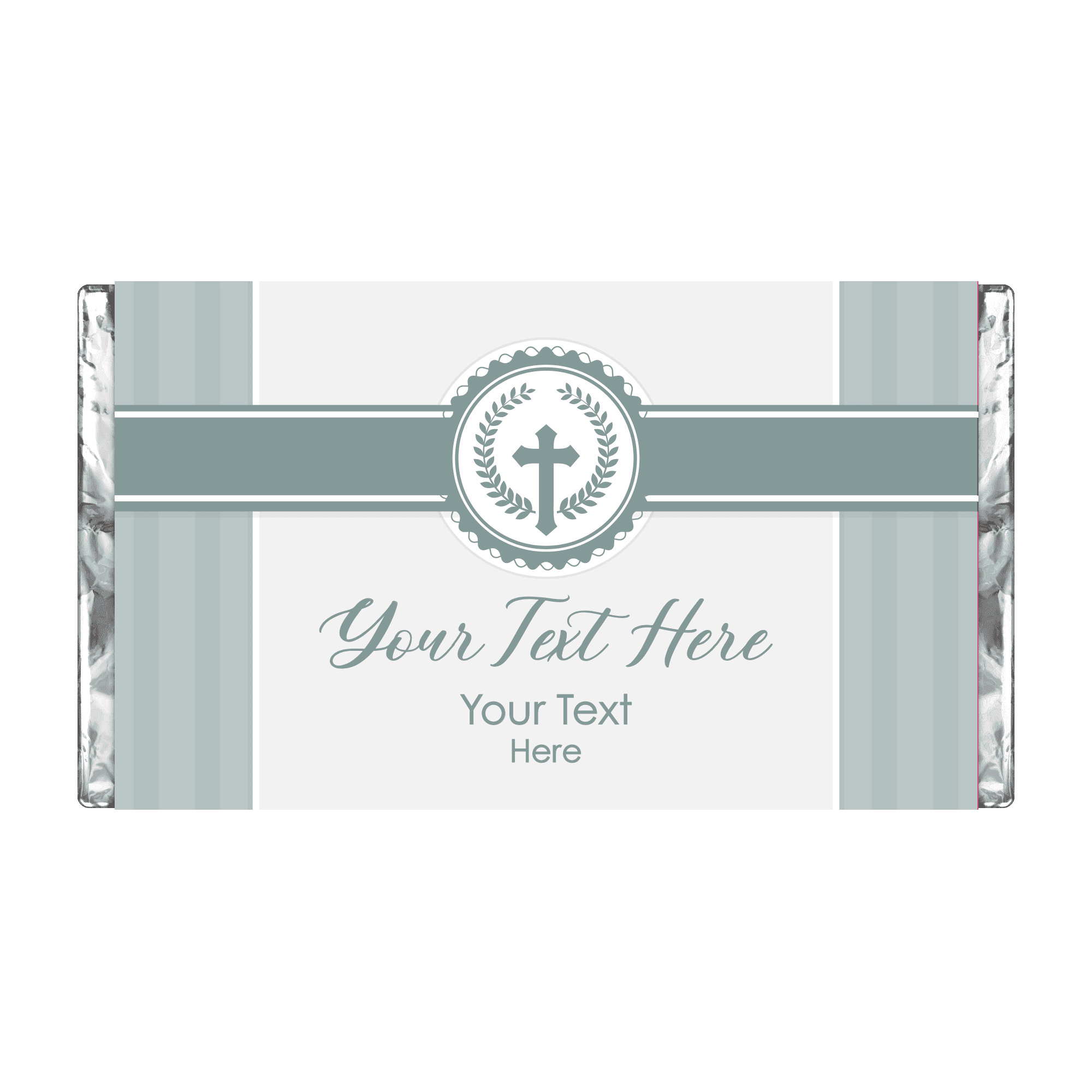 Sage Green Cross | Stripes | Personalised Chocolate Bars