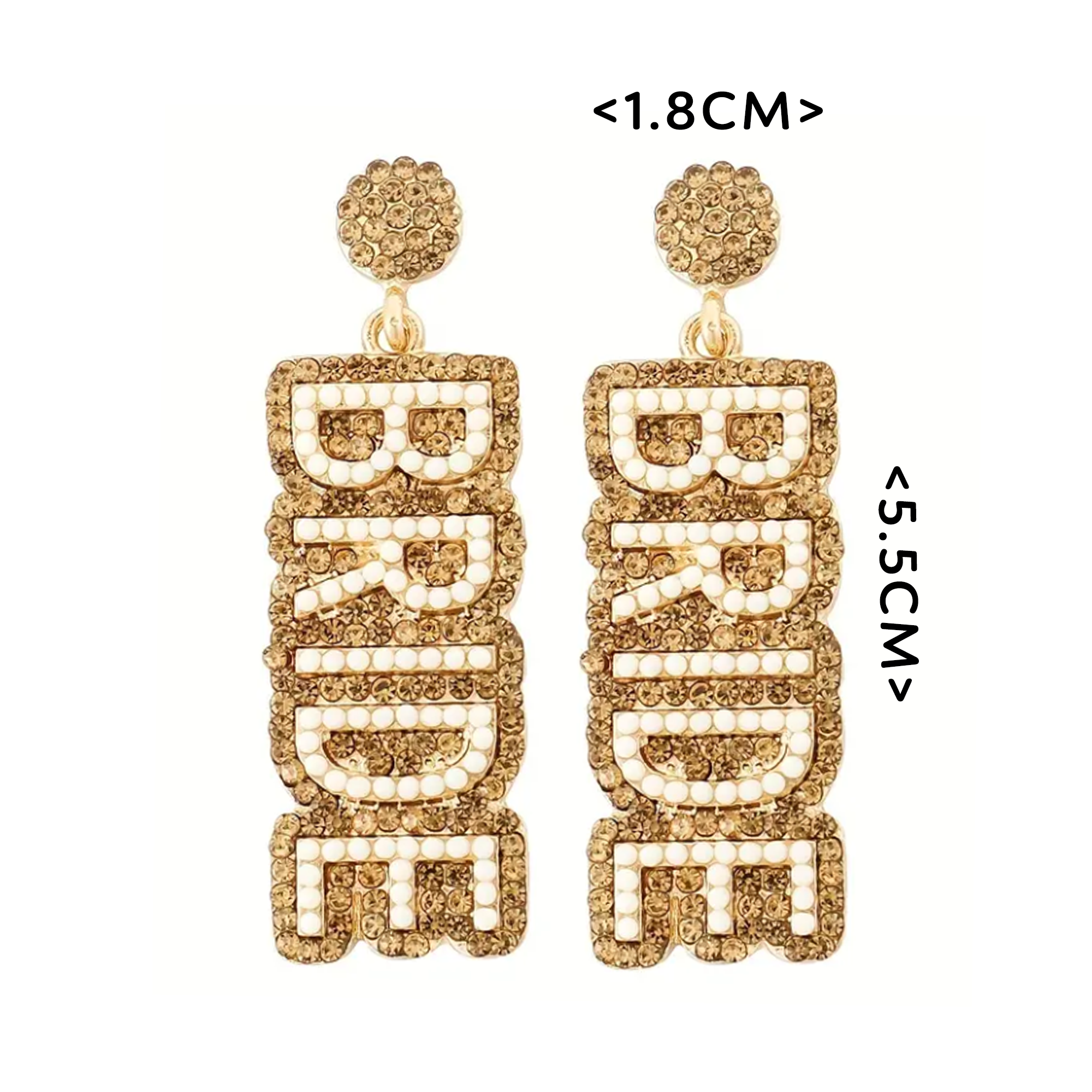 Sparkly BRIDE Drop Earrings