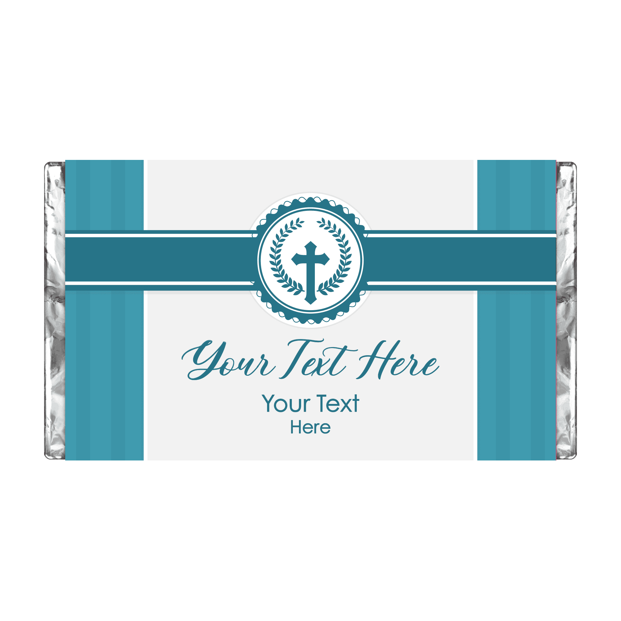 Turquoise Cross | Stripes | Personalised Chocolate Bars
