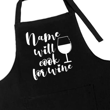 Will Cook for Wine Apron