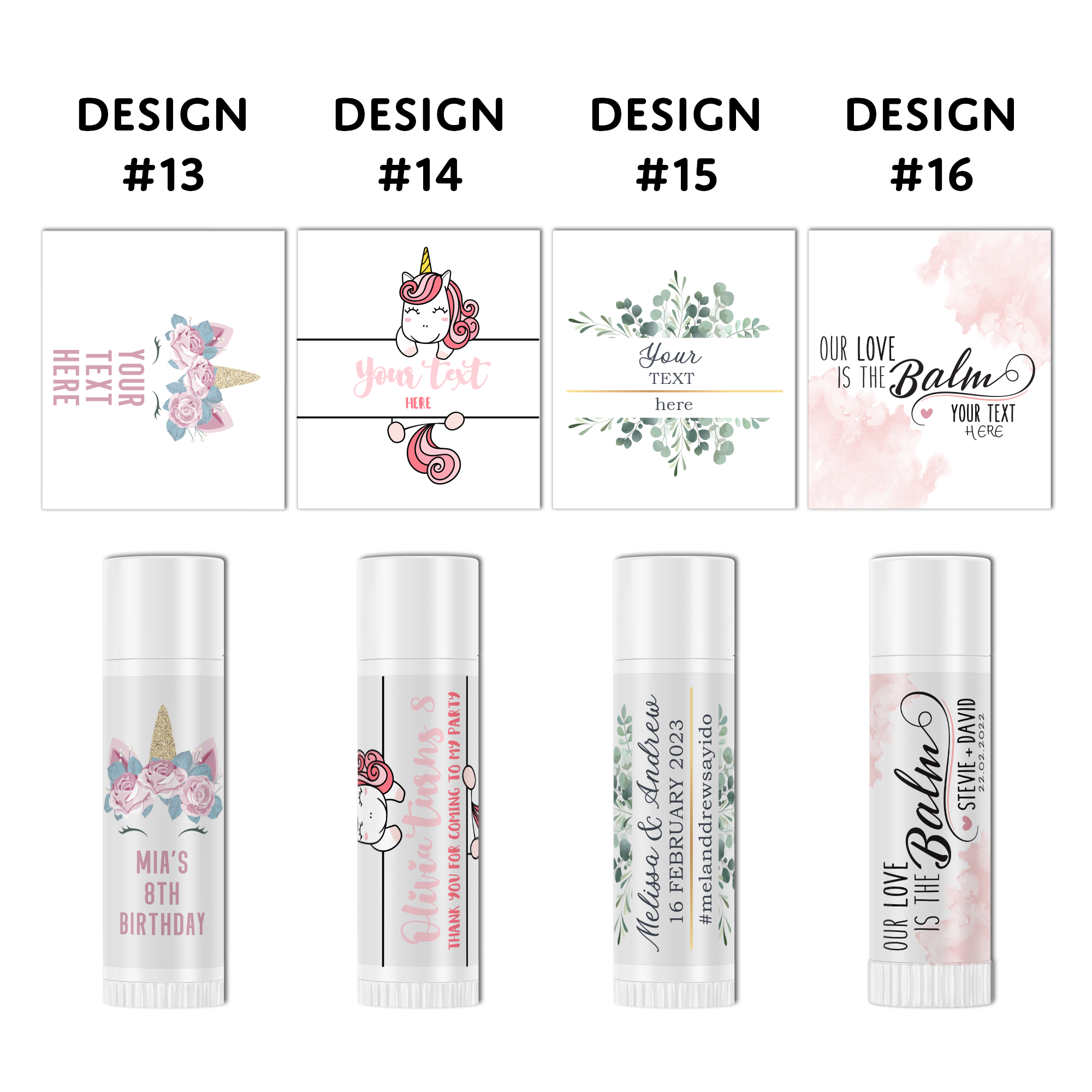 Personalised Lip Balms