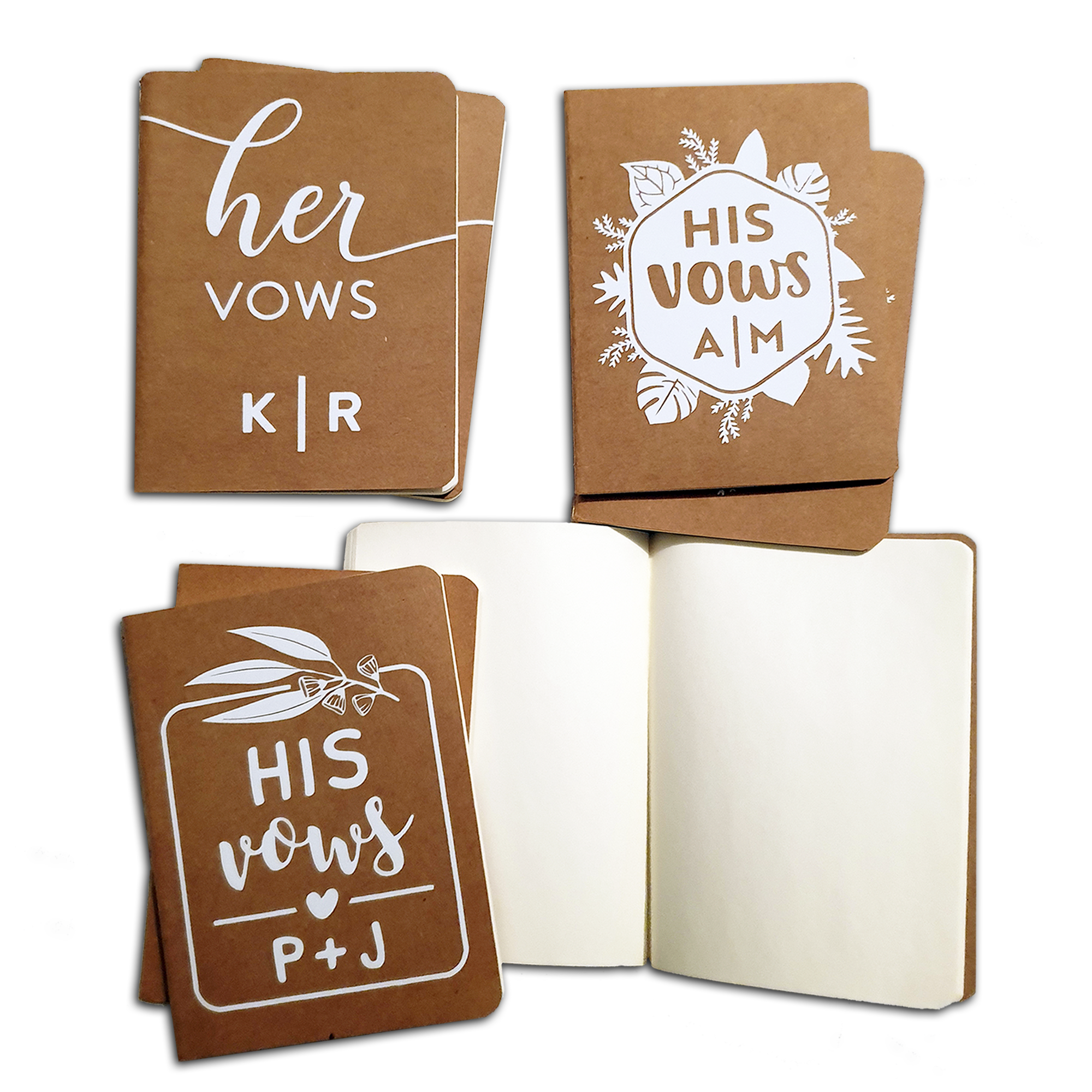 Set of 2 Wedding Vow Books | Personalised Wedding Vow Booklets