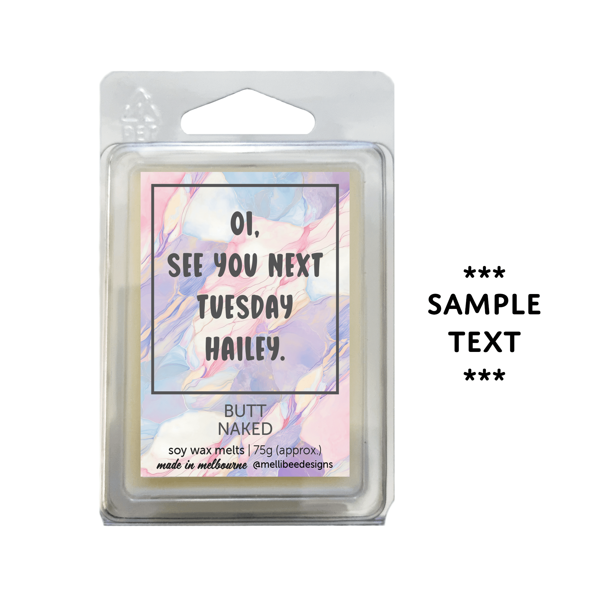 Hand poured in Melbourne. Soy Way Melts, made in Melbourne