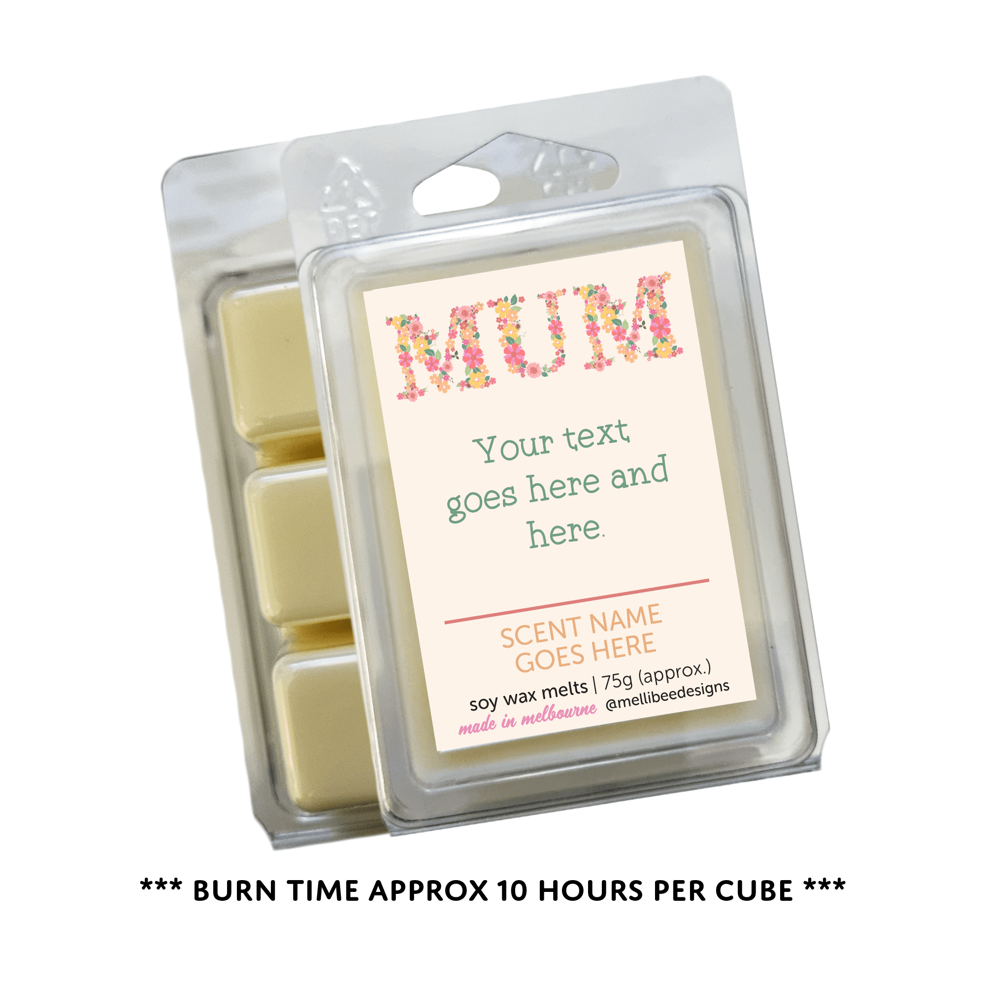 Hand poured in Melbourne. Soy Way Melts, made in Melbourne