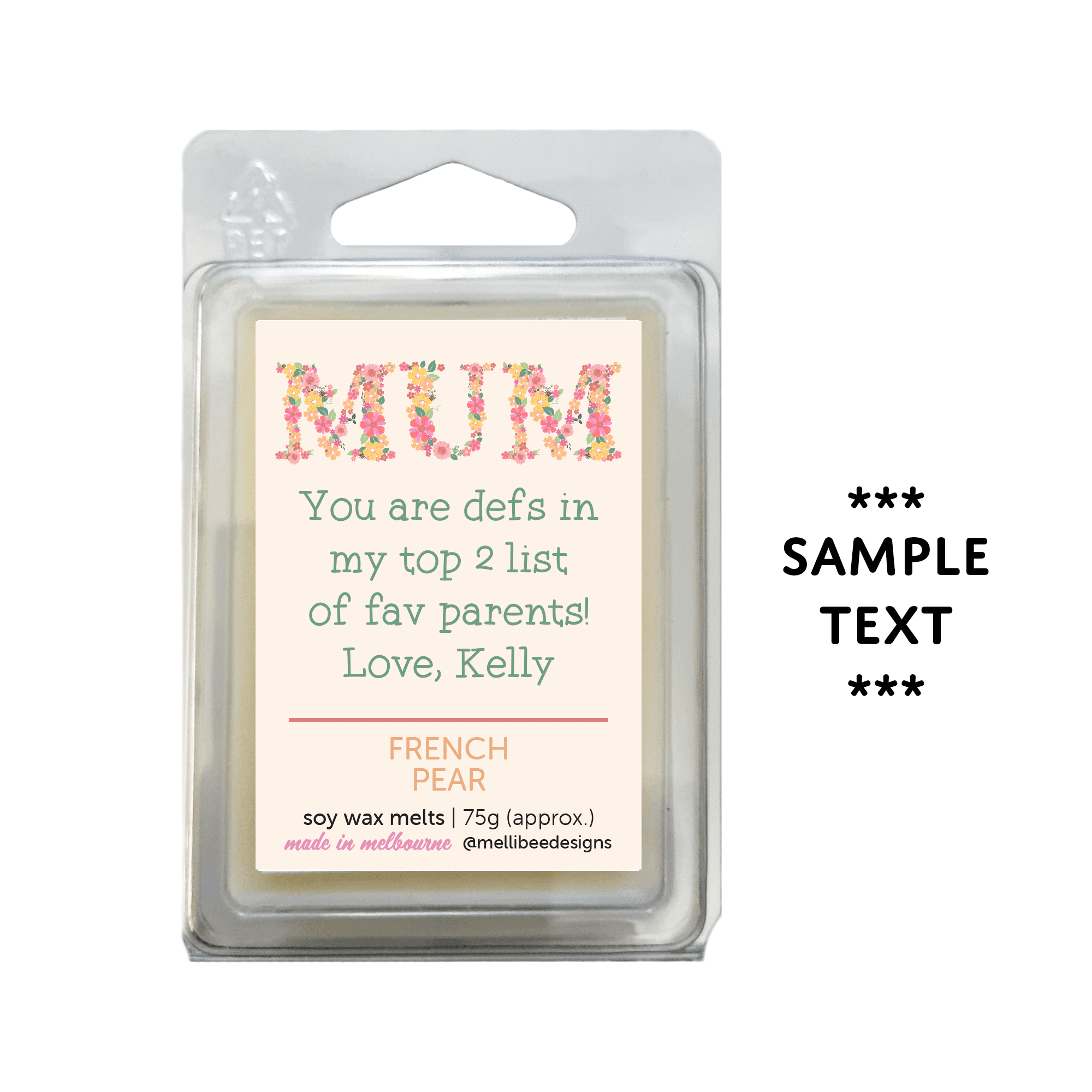 Hand poured in Melbourne. Soy Way Melts, made in Melbourne