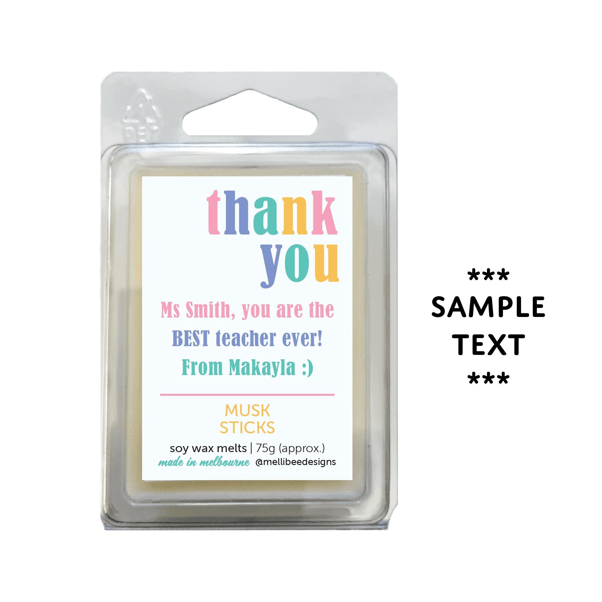 Hand poured in Melbourne. Soy Way Melts, made in Melbourne