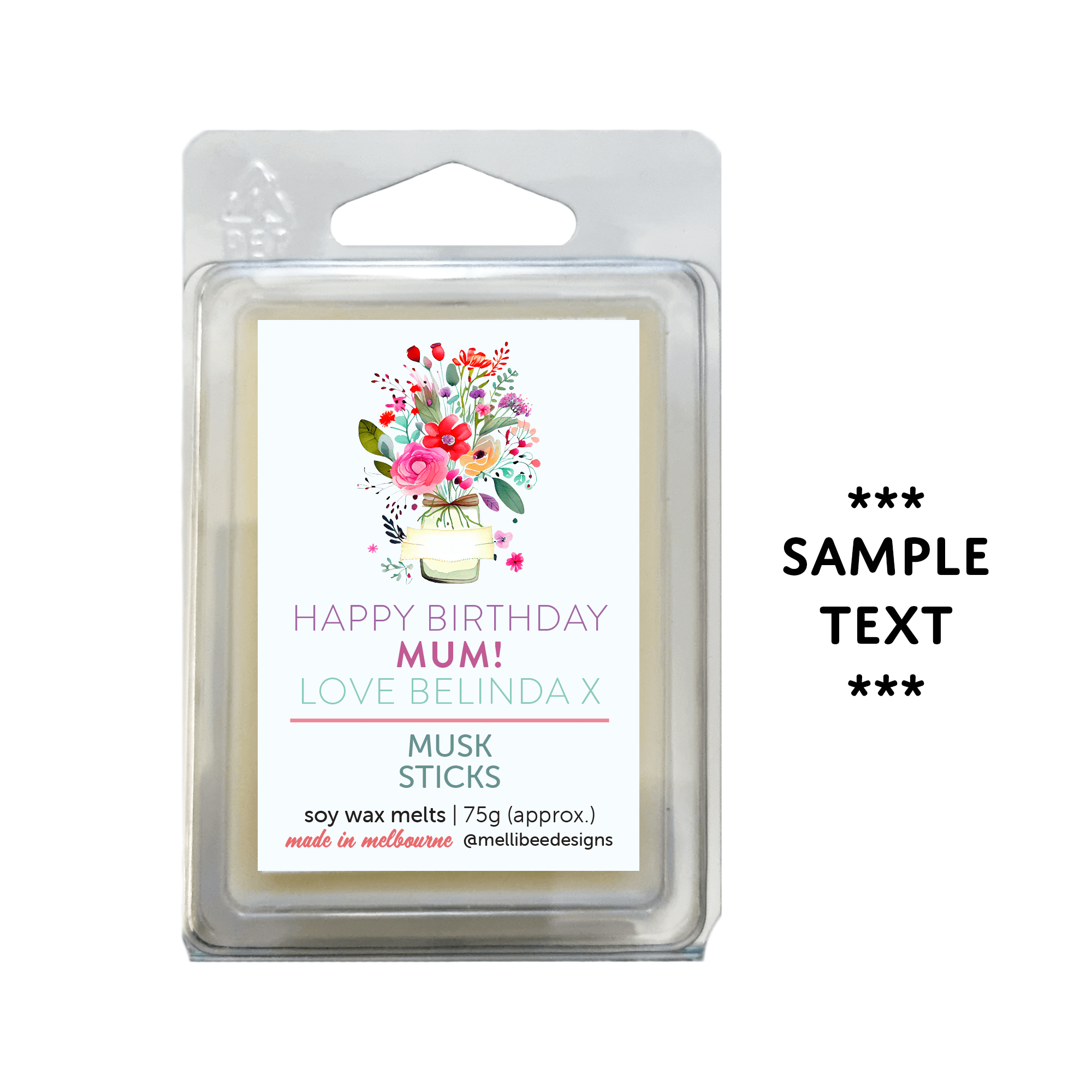 Hand poured in Melbourne. Soy Way Melts, made in Melbourne