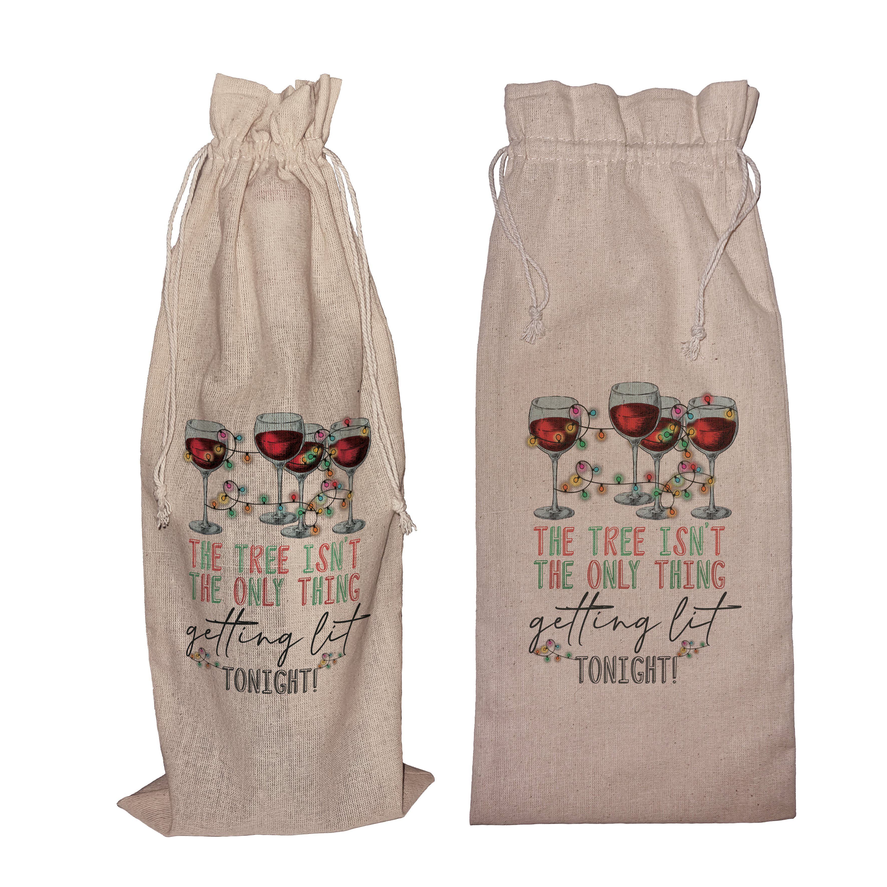 Getting Lit This Christmas | Funny Wine Gift Bag