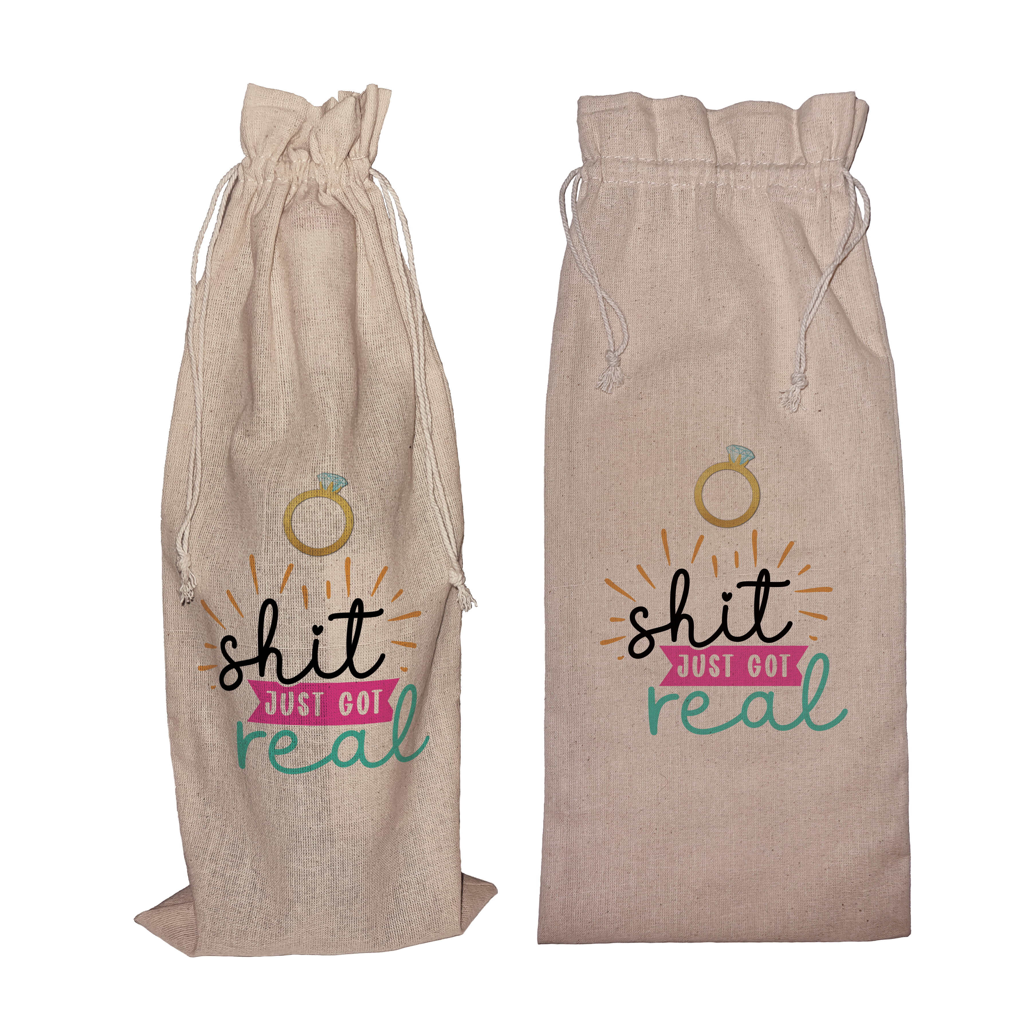 Shit Just Got Real! | Funny Wine Gift Bag