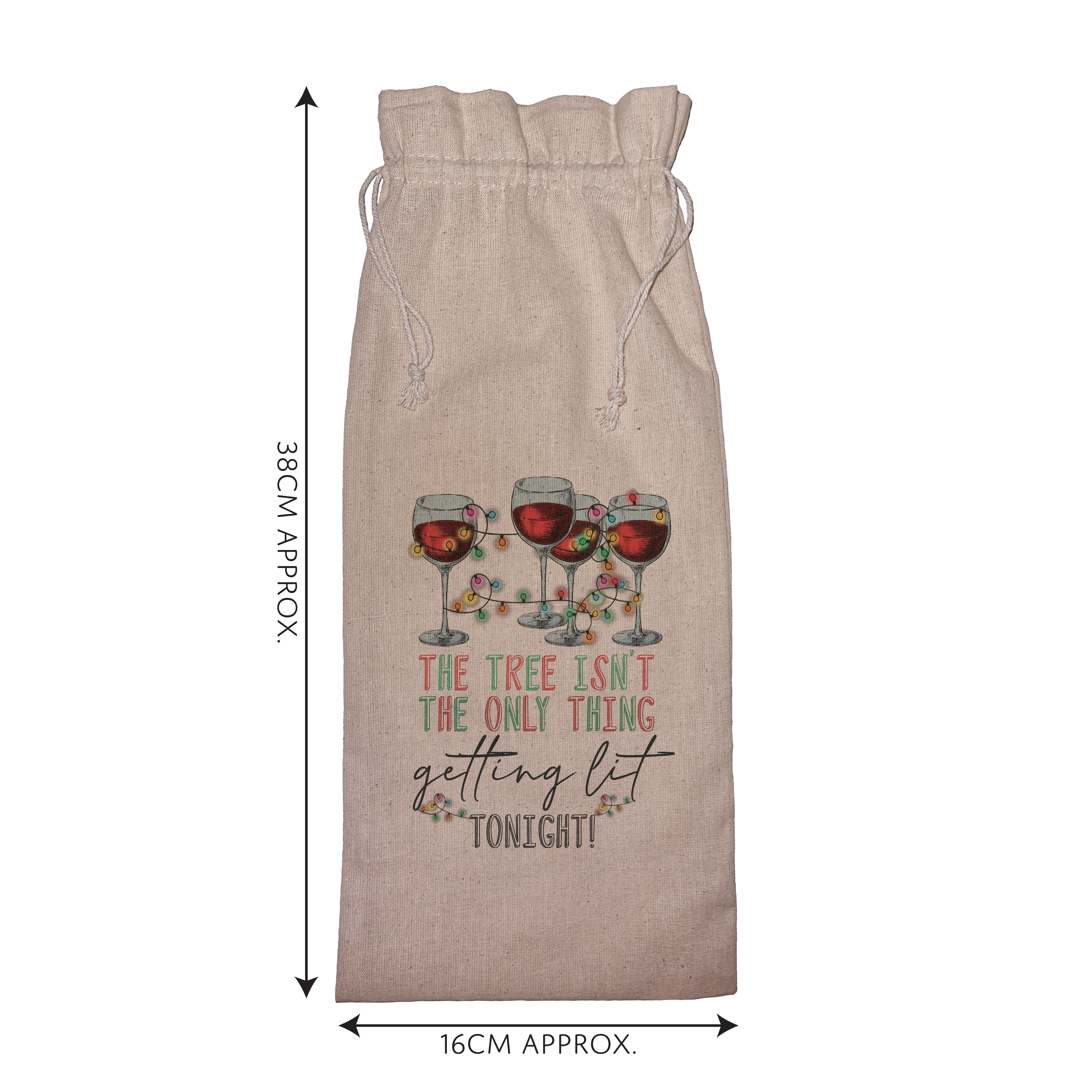 Getting Lit This Christmas | Funny Wine Gift Bag