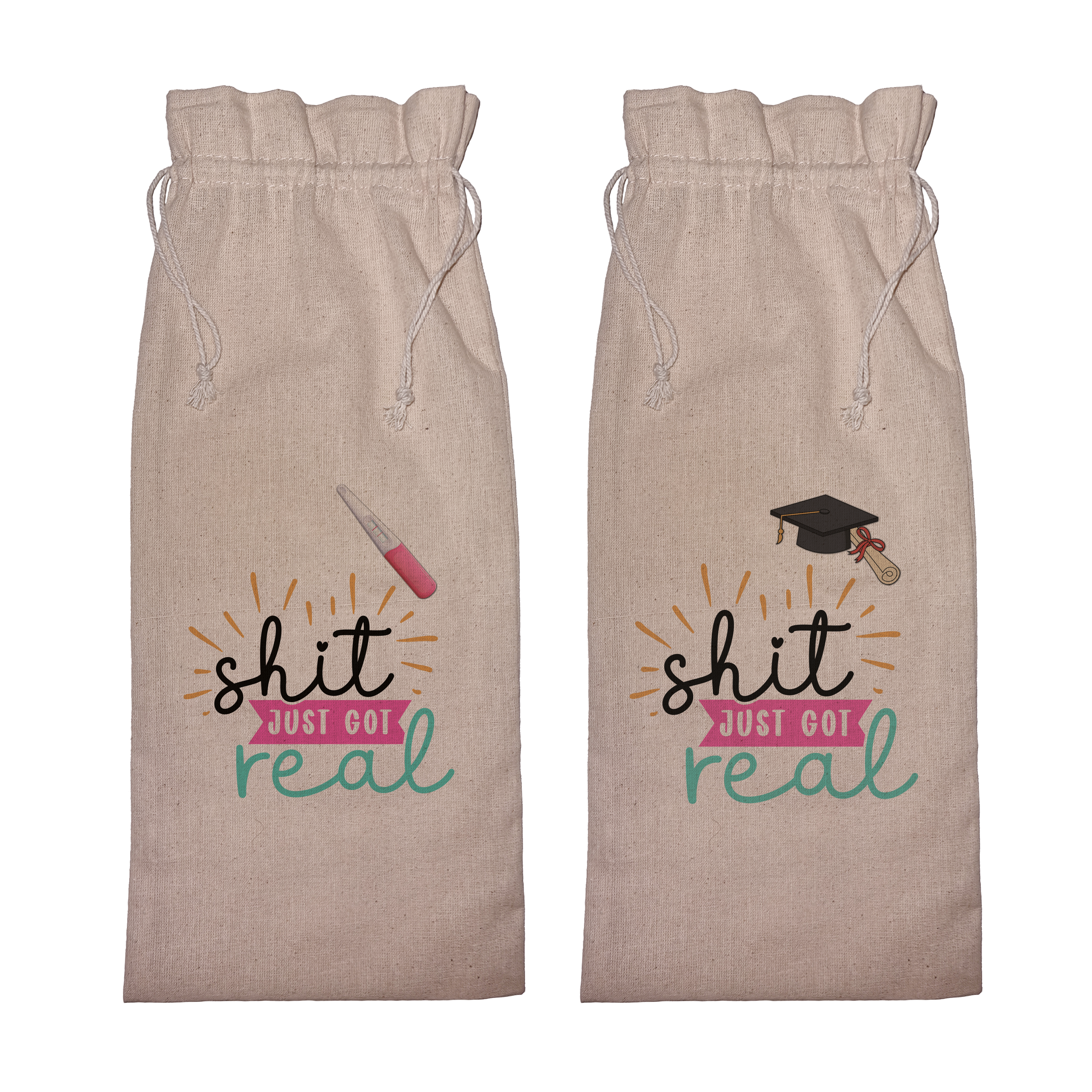 Shit Just Got Real! | Funny Wine Gift Bag