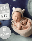 Acrylic Birth Announcement Plaque "Hello My Name Is"