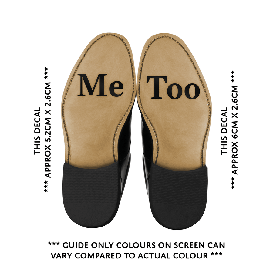 Wedding Day Shoe Decals - "I Do" & "Me Too" (BLACK)