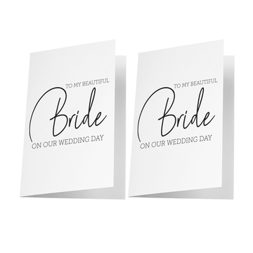 Wedding Day Cards | 2 x "To My Bride" A6 Cards (with envelopes)