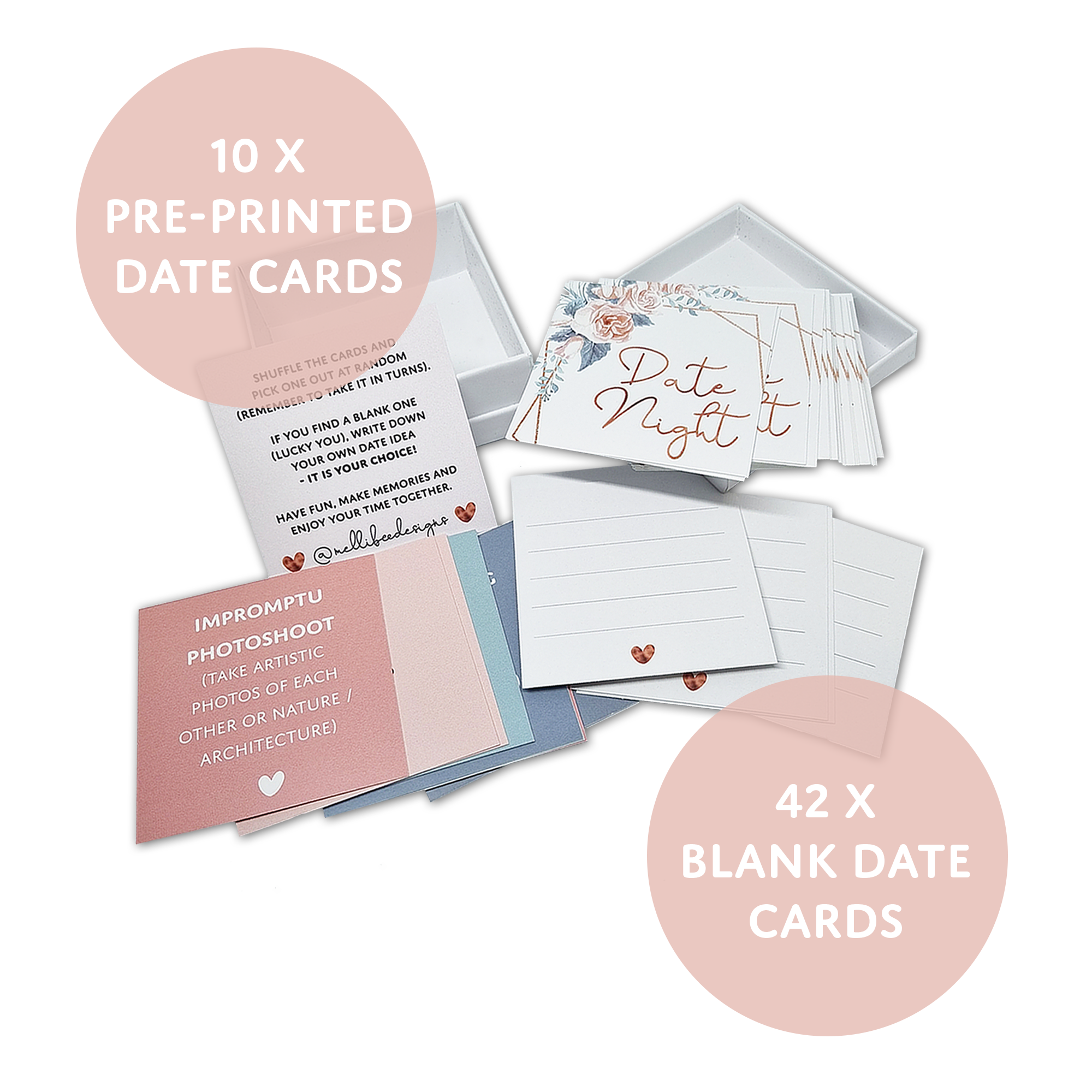 Personalised Date Night Card Game | Bridal Shower Date Night Game | Year of Dates Gift Box