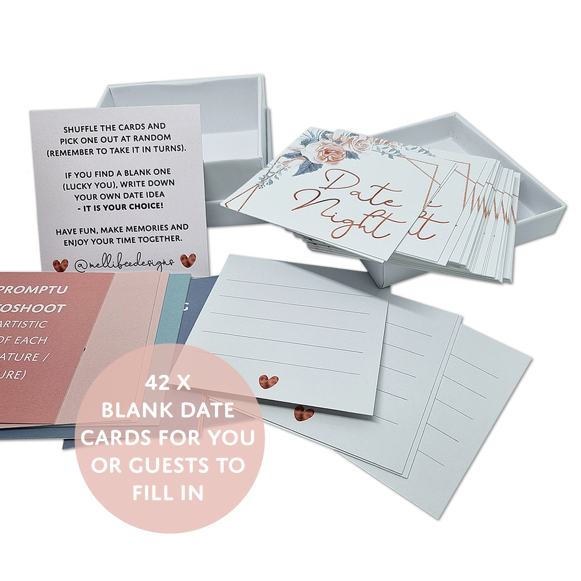 Personalised Date Night Card Game | Bridal Shower Date Night Game | Year of Dates Gift Box