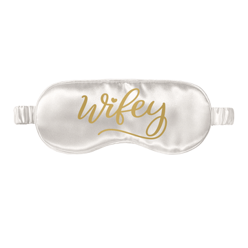 "Wifey" White Satin Eye Mask