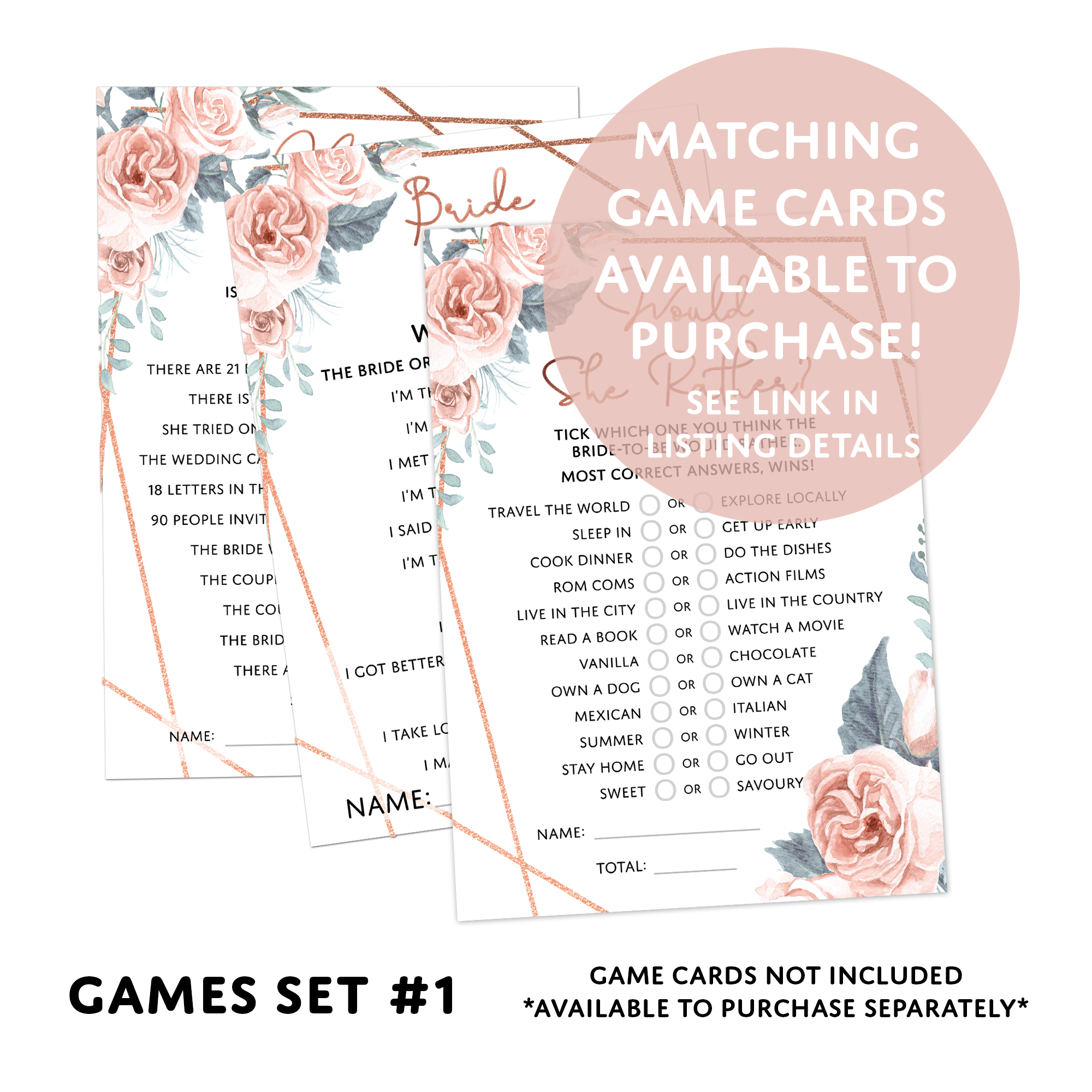 Bridal Shower Games (3 Game Set) - Set 2