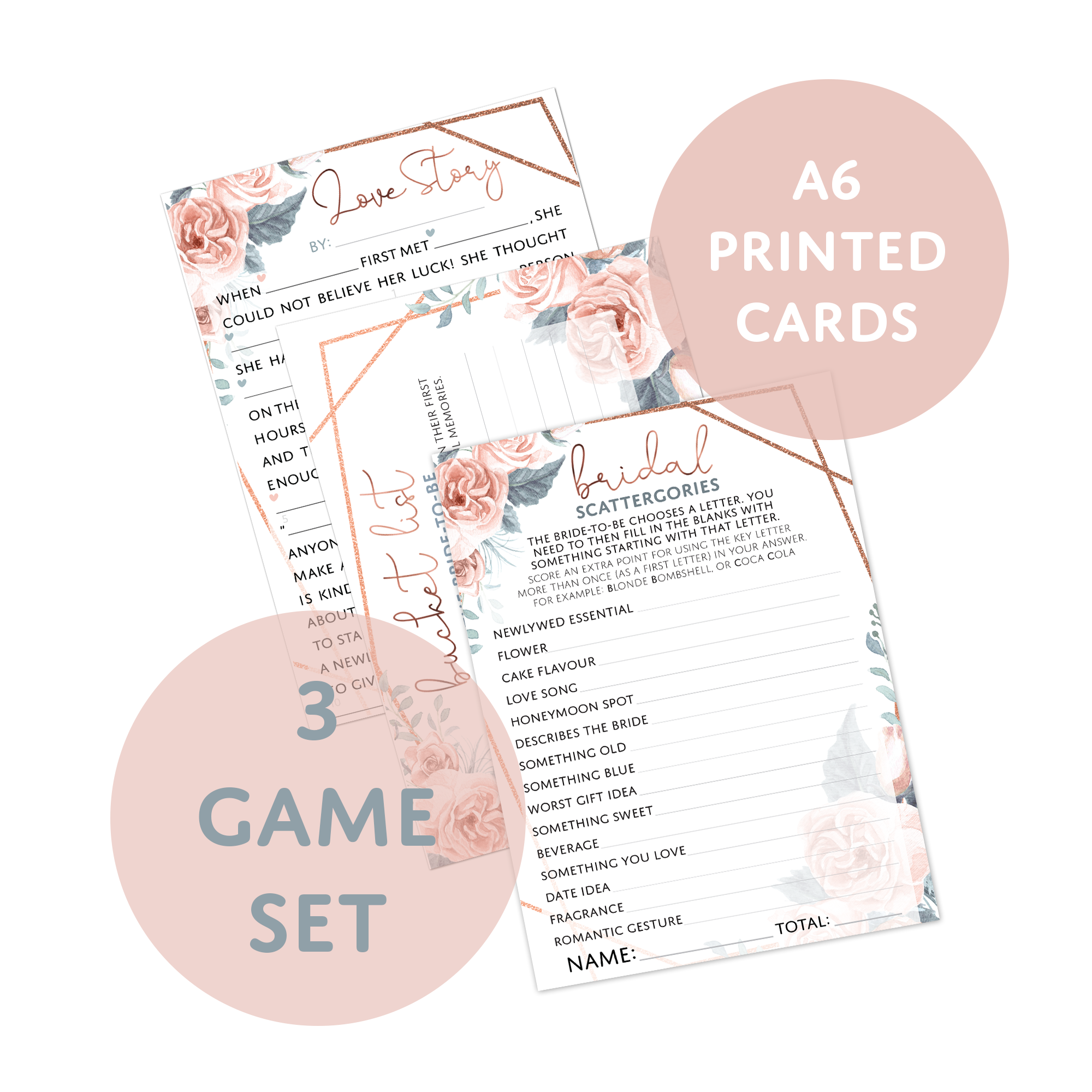 Bridal Shower Games (3 Game Set) - Set 2