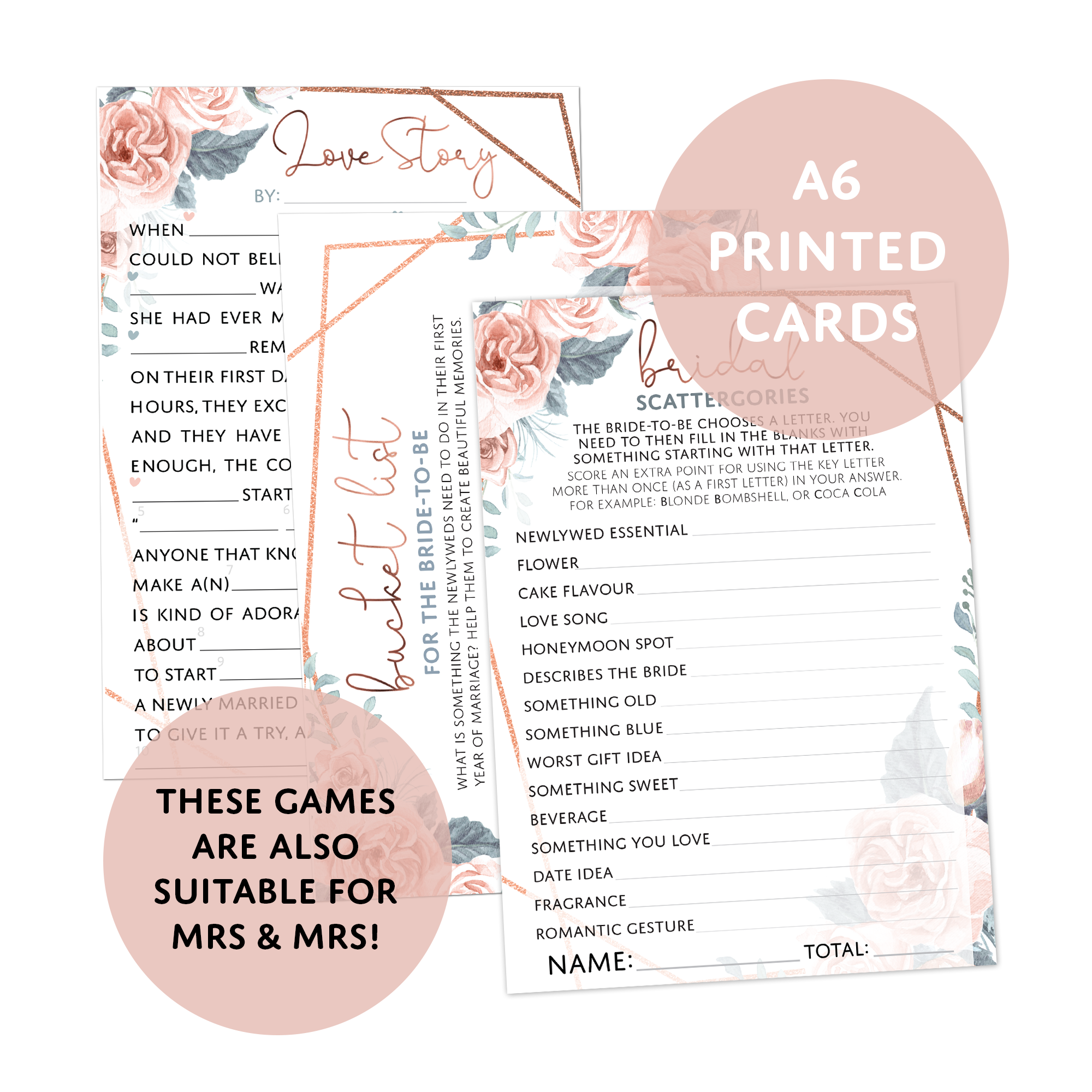 Bridal Shower Games (3 Game Set) - Set 1