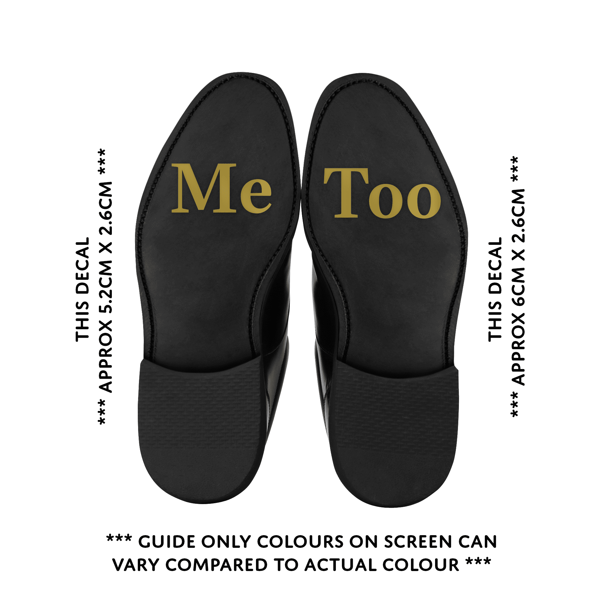Wedding Day Shoe Decals - "I Do" & "Me Too" (GOLD)